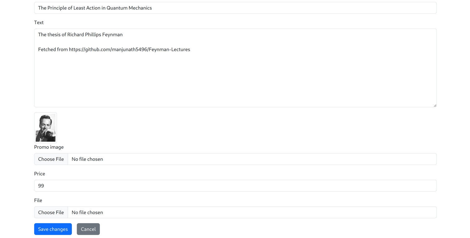 Edit product form
